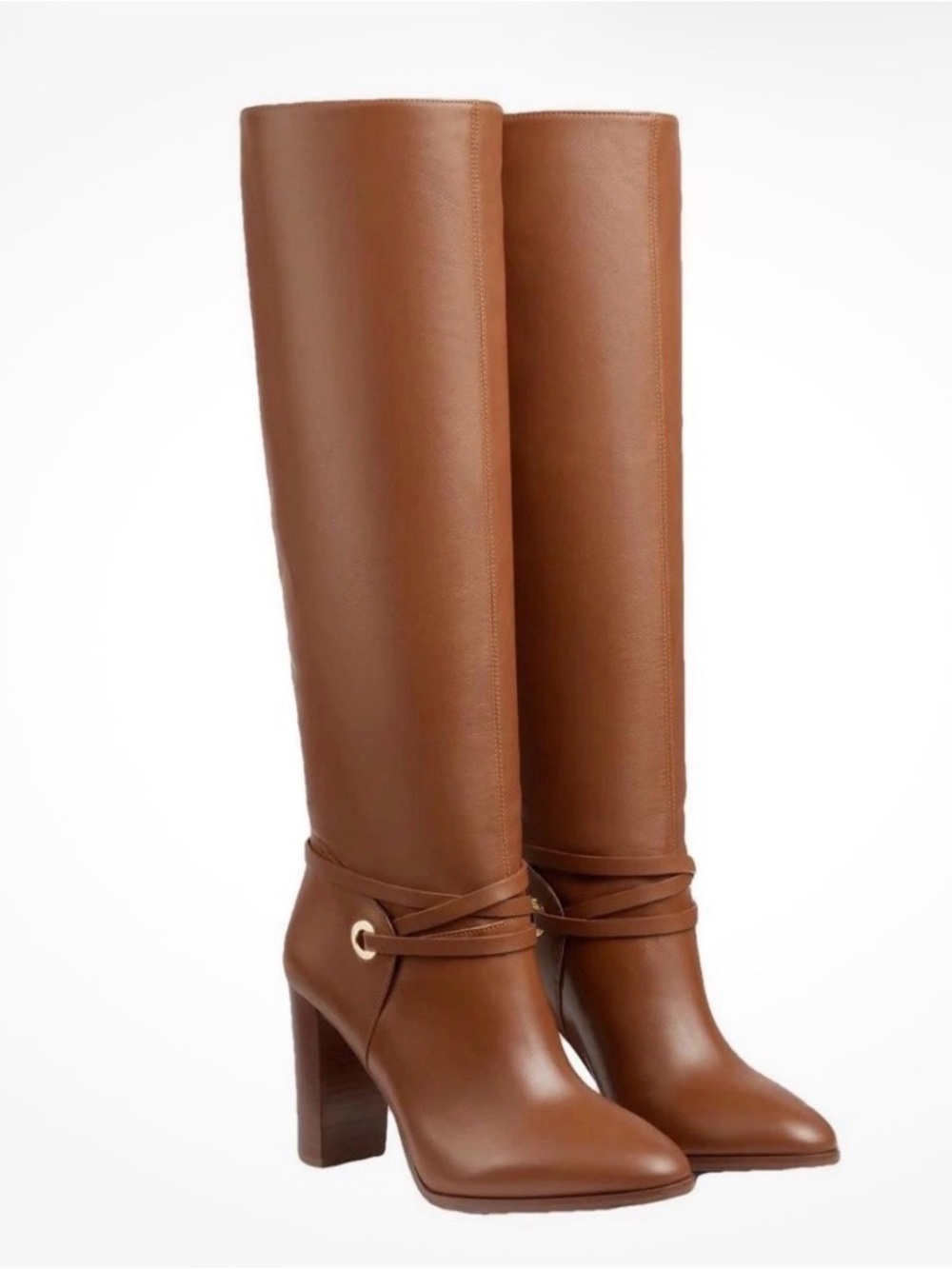 L.K.Bennett Shelby Tan Leather Knee-High Boots size EU 38 Store display - Picture 2 of 10